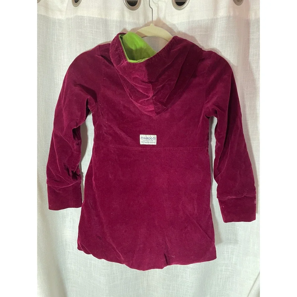 Keedo‎ Girls Hooded Corduroy Coat Jacket Purple Blue Buttons X Large